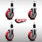 Service Caster 5'' SS Red Poly Wheel Swivel 1-1/2'' Expanding Stem Caster Set, 4PK SCC-SSEX20S514-PPUB-RED-112-4 - alternate 3